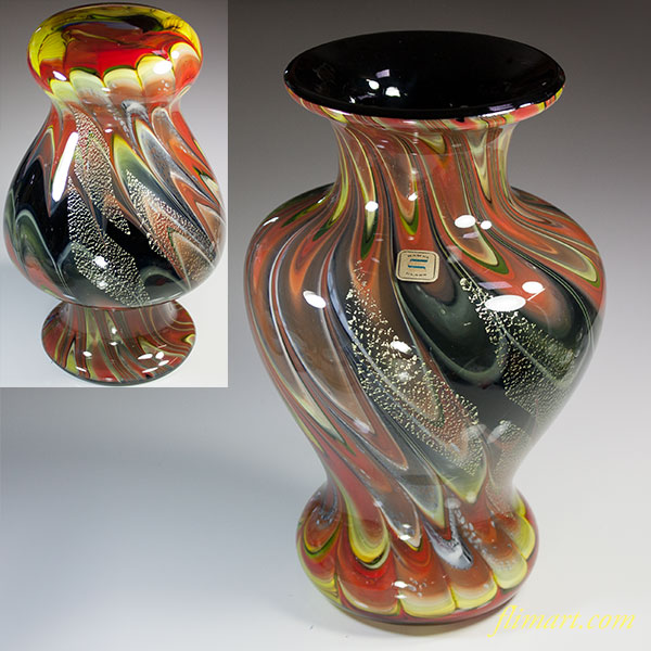 昭和レトロカメイグラスガラス花瓶R5663 : 昭和レトロ食器雑貨