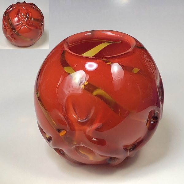 昭和レトロガラス花瓶R6739