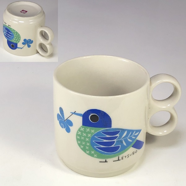 鈴木悦郎鳥図マグカップ