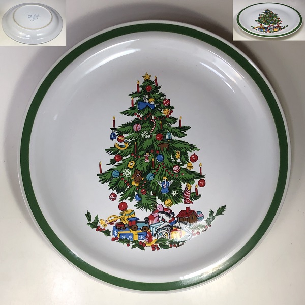 ヤマカクリスマスツリーストーンウェア27cmプレートR6917