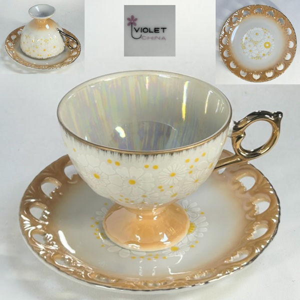 VIOLET花柄ラスターカップ＆ソーサー