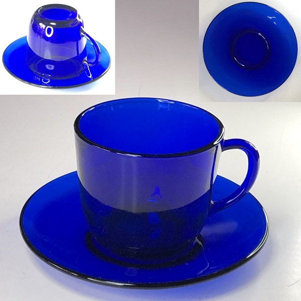 青ガラスカップソーサーR8263