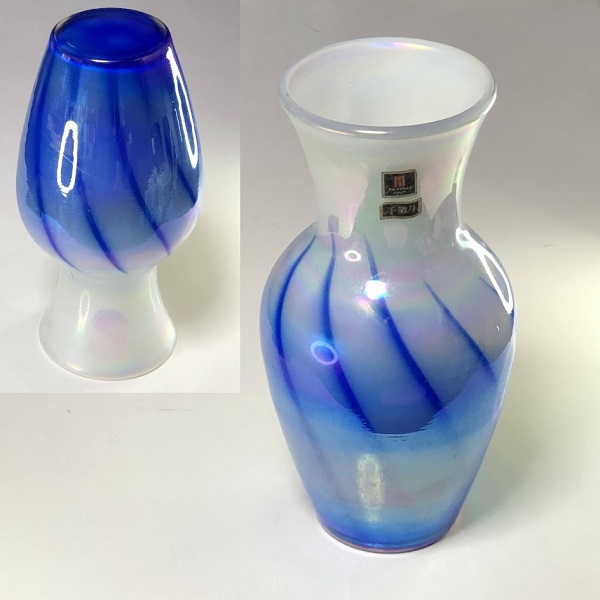 マイティグラス手造りガラス花瓶R8385