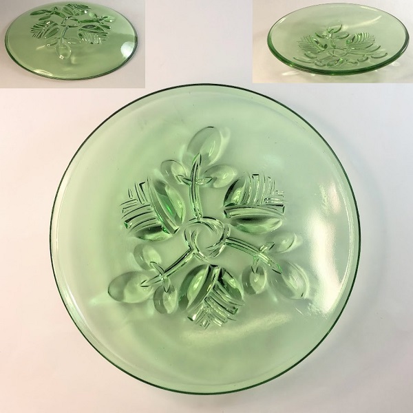 緑ガラスプレート小皿R556