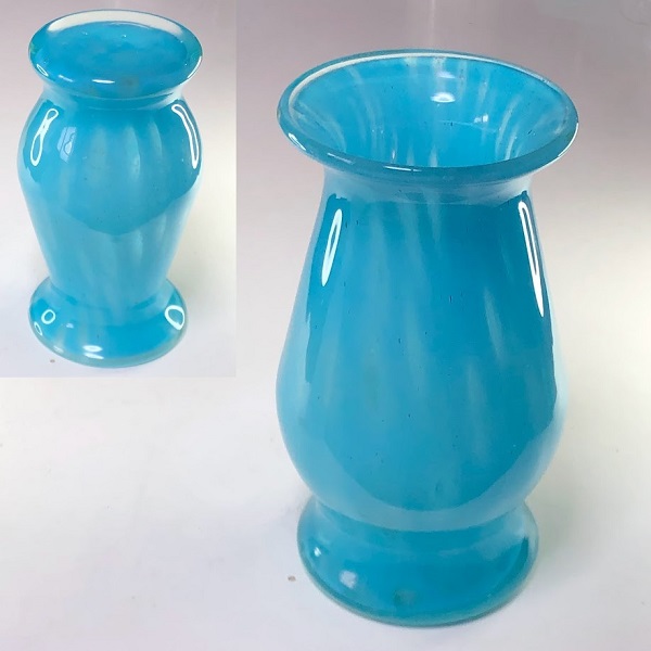 水色ガラス花瓶R7988