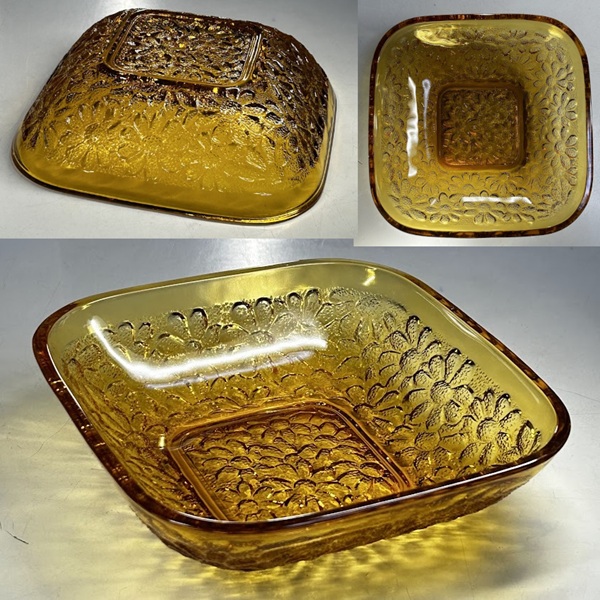 東洋ガラス飴色ガラス角ボウル