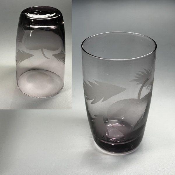 紫ガラスコップR9282