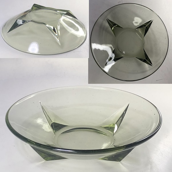 緑ガラス小皿R8107