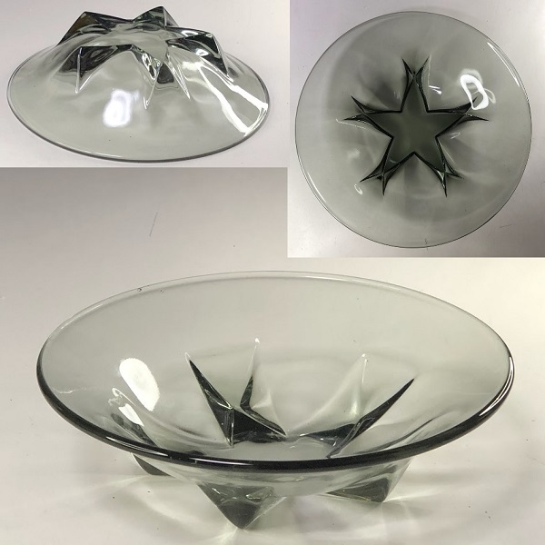 星型緑ガラス小皿